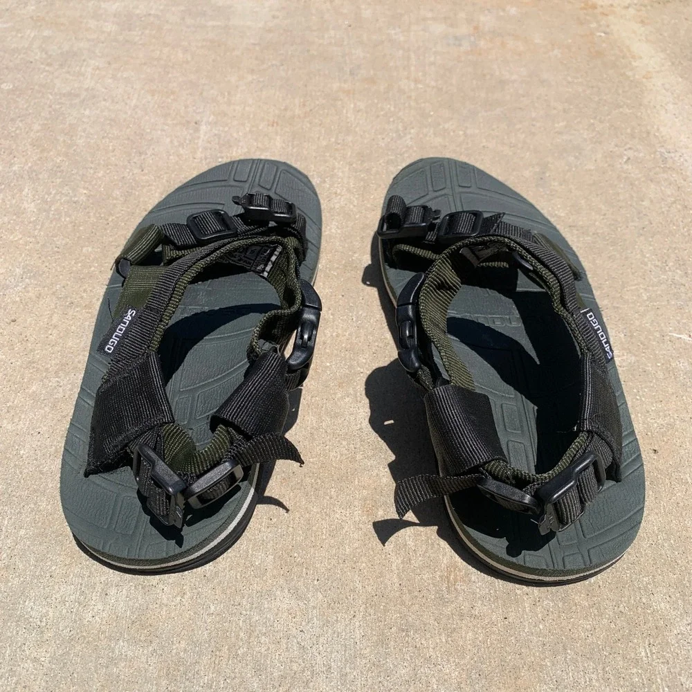 Sandugo Sinai adjustable strap hiking sandals in olive green - size 5 mens